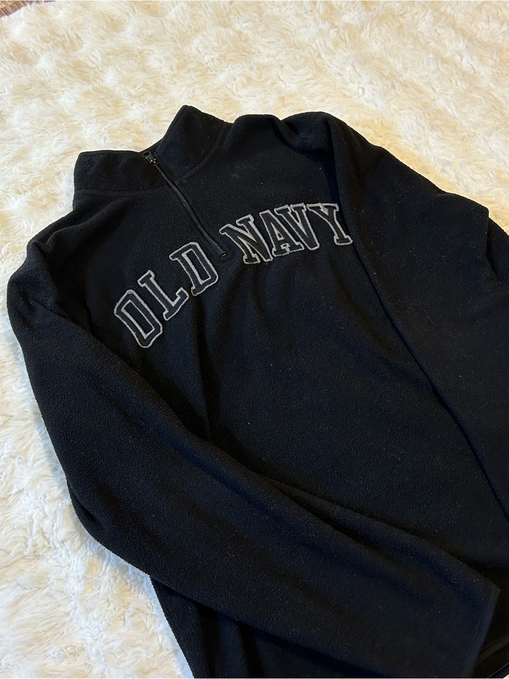 Old Navy Men's Black Half-Zip Fleece Pullover